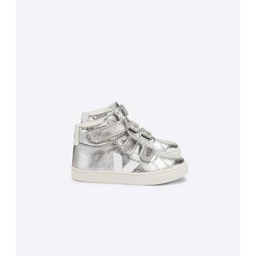 Kids' Veja ESPLAR MID FURED SUEDE Shoes Silver | SG 765WNB